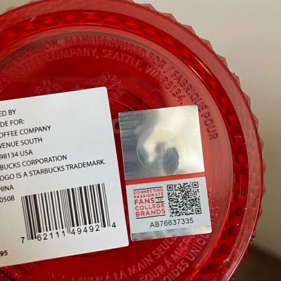 STARBUCKS 24oz Red Collegiate Rutgers University Studded Cold Cup Tumbler HTF!! - Picture 6 of 6